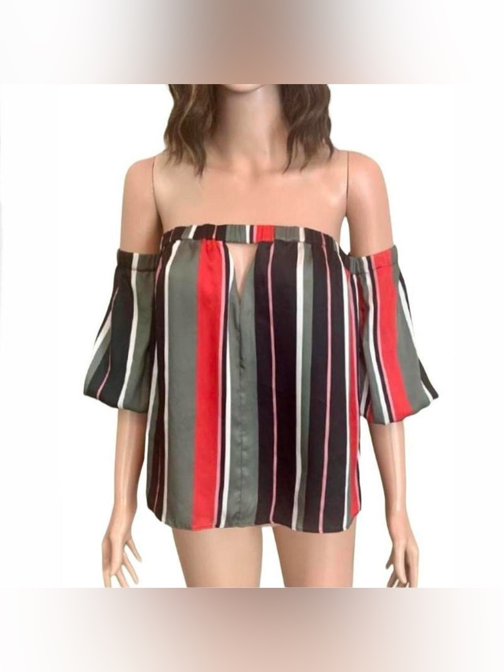 Romeo + Juliet Off-the-Shoulder Striped Blouse
